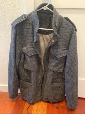 Men's Gray Military-Style Field Jacket